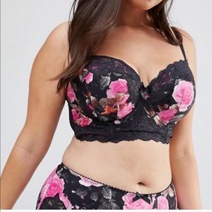 Longline floral bra